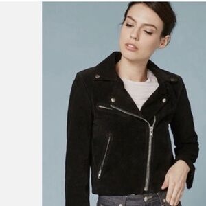 Reformation Black Suede Biker Jacket